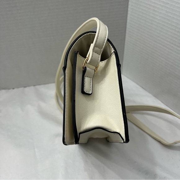 Muse Royale Small Satchel with Clasp Closure, Ivory, Faux Leather Cross body - Picture 5 of 7
